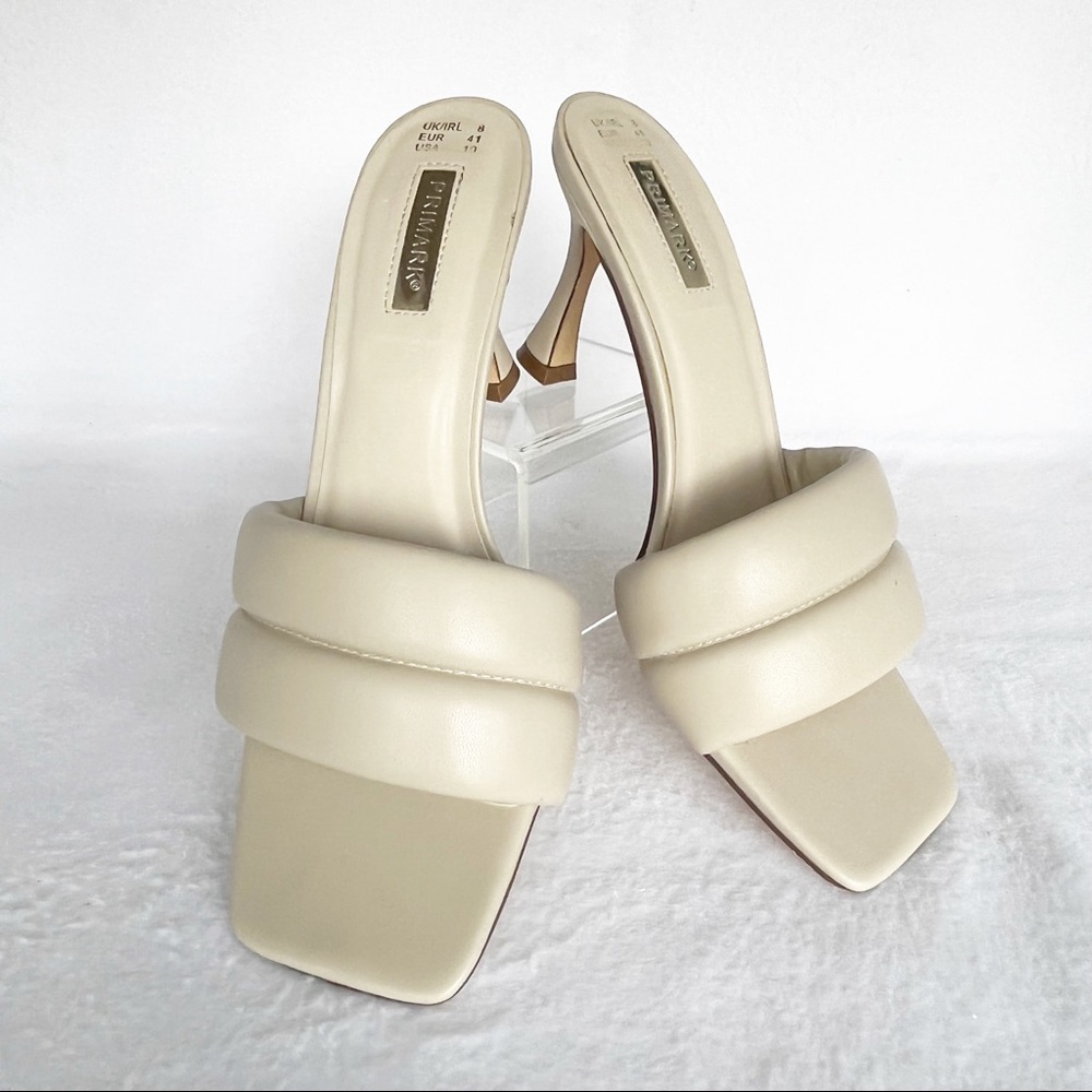 Ladies Padded Beige Size 10 Slip-on mules